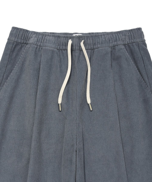 Corduroy banding pants blue