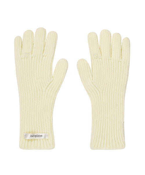 Heart Fingerhole Knit Glove [IVORY]