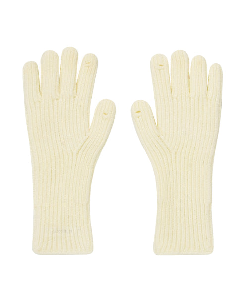 Heart Fingerhole Knit Glove [IVORY]