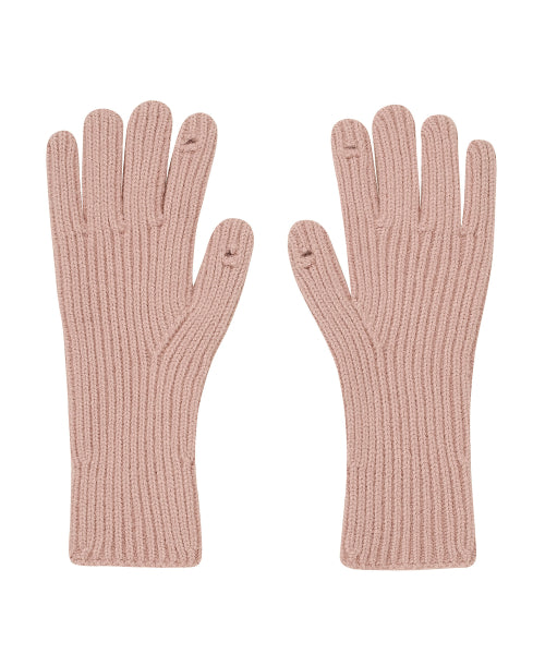 Heart Fingerhole Knit Glove [PINK]