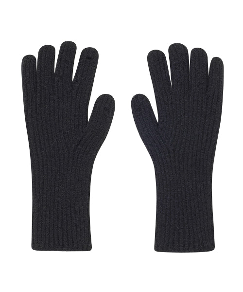 Heart Fingerhole Knit Glove [BLACK]