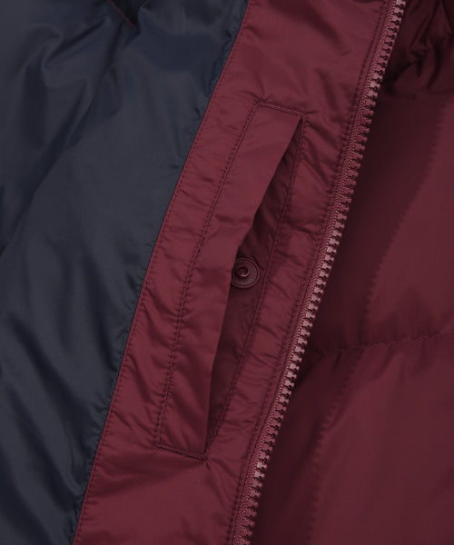 Solid Down Puffin Short Puffer Burgundy