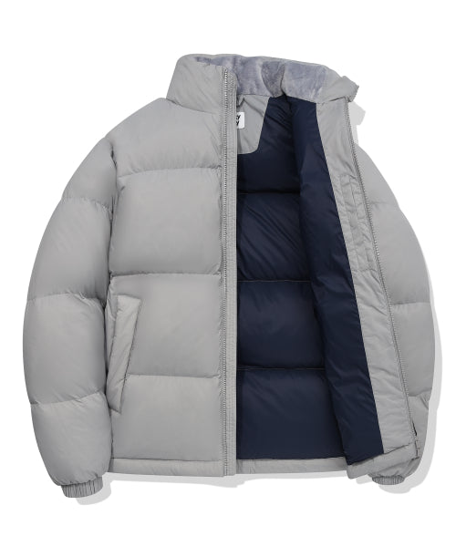 Solid Down Puffin Short Puffer Light Gray