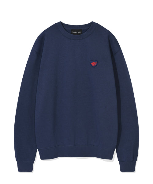 Heart. Wappen. Fleece sweatshirt. Navy