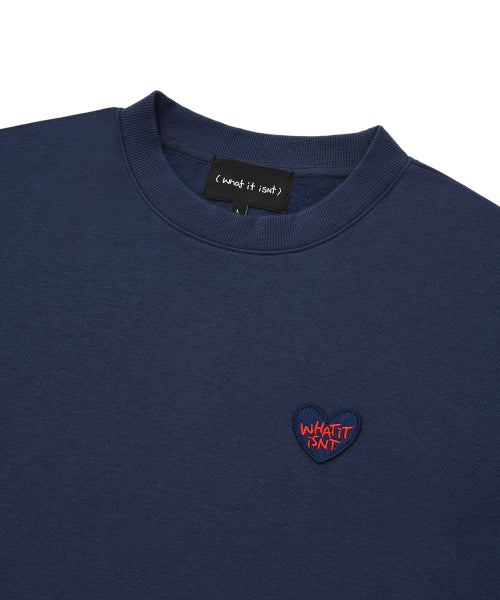 Heart. Wappen. Fleece sweatshirt. Navy