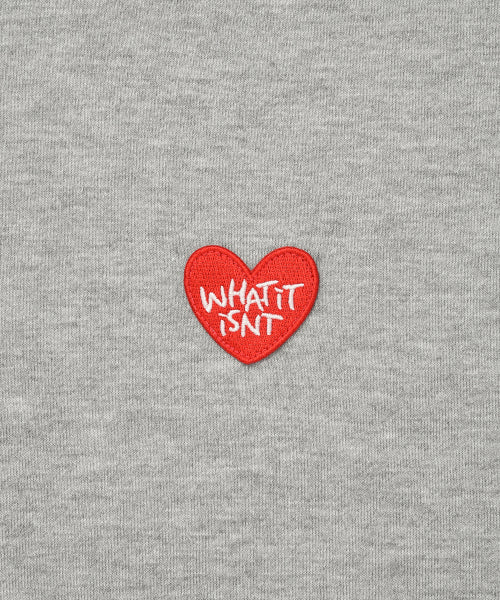 Heart warpen fleece sweatshirt gray