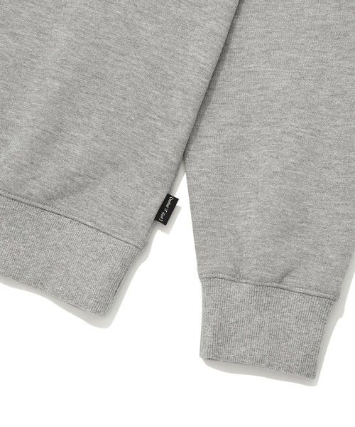 Heart warpen fleece sweatshirt gray