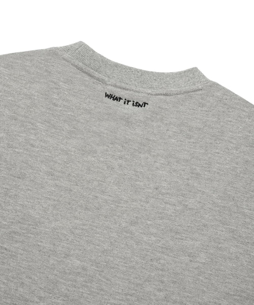 Heart warpen fleece sweatshirt gray