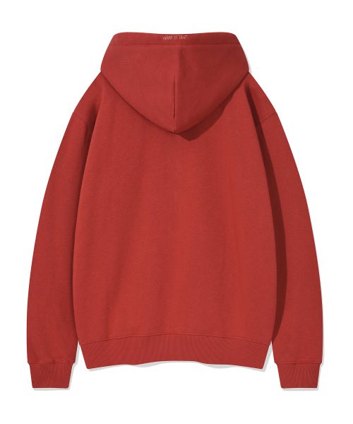 Heart Wappen Napping Hooded Zip-Up Burgundy