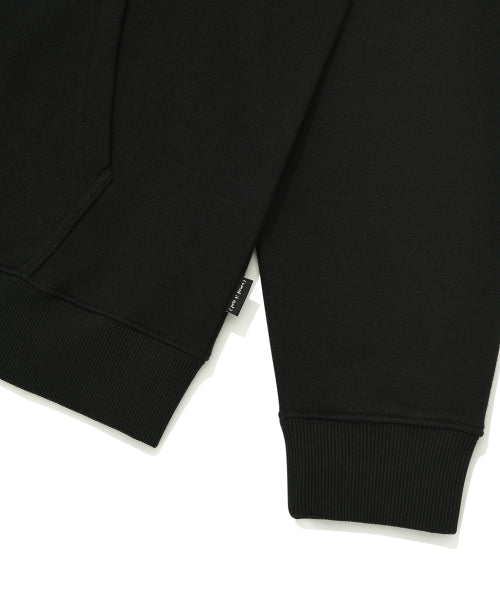 Heart Wappen Napping Hooded Zip-Up Black