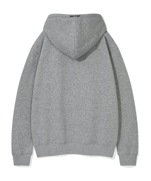 Heart Wappen Napping Hooded Zip-Up Gray