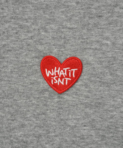 Heart Wappen Napping Hooded Zip-Up Gray