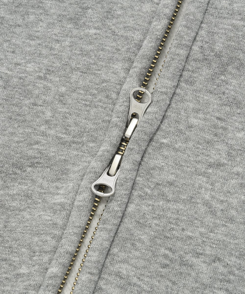 Heart Wappen Napping Hooded Zip-Up Gray