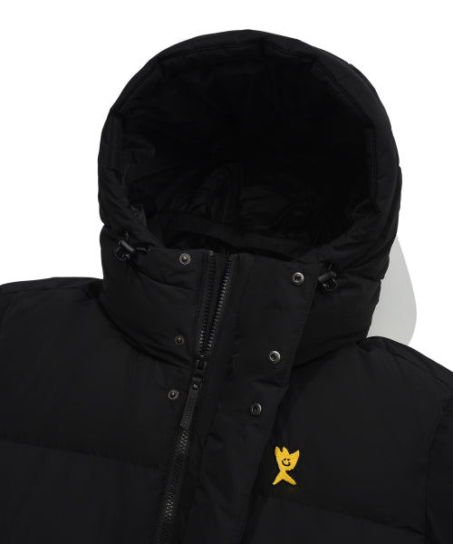 Logo Wappen Hood Long Down Jumper Black