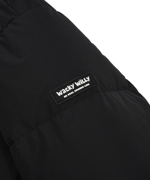 Logo Wappen Hood Long Down Jumper Black
