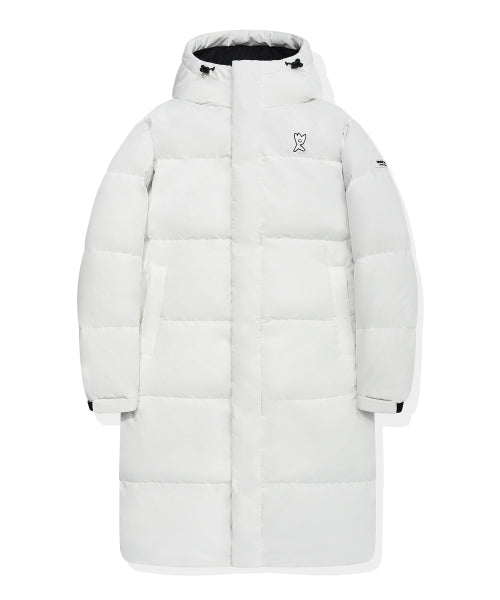 Logo Wappen Hood Long Down Jumper White