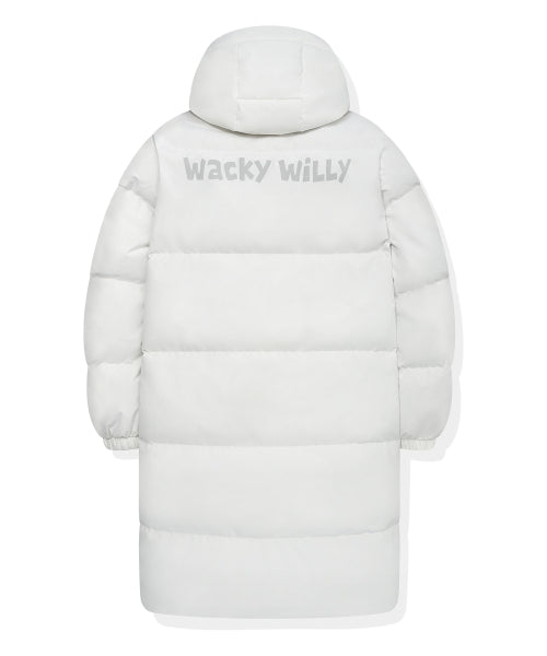 Logo Wappen Hood Long Down Jumper White