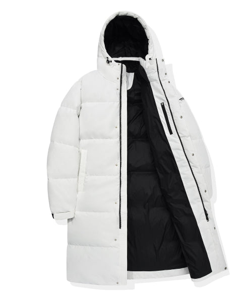 Logo Wappen Hood Long Down Jumper White
