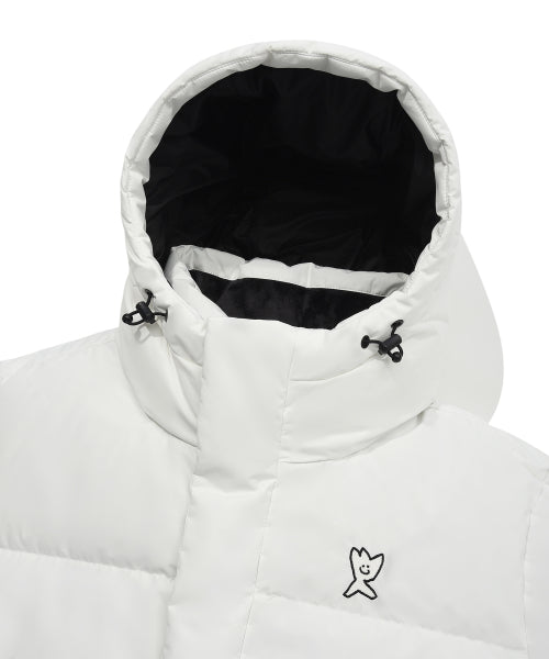 Logo Wappen Hood Long Down Jumper White