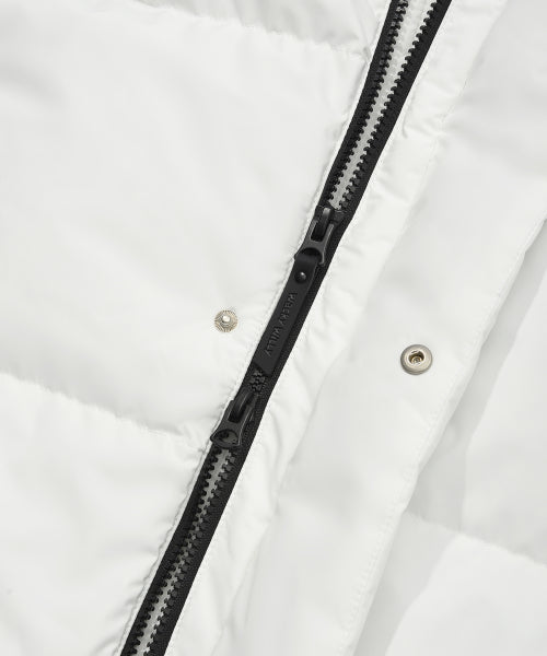 Logo Wappen Hood Long Down Jumper White