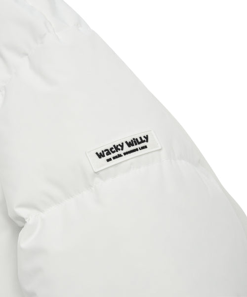 Logo Wappen Hood Long Down Jumper White