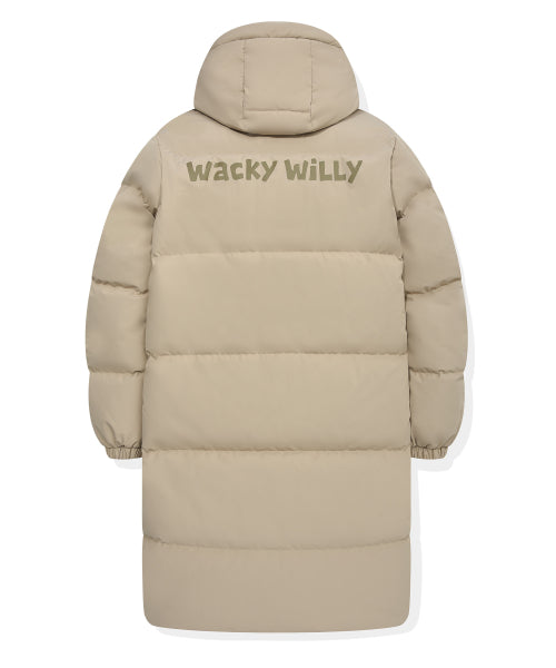 Logo Wappen Hood Long Down Jumper Beige