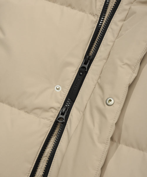 Logo Wappen Hood Long Down Jumper Beige