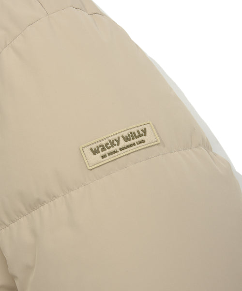 Logo Wappen Hood Long Down Jumper Beige