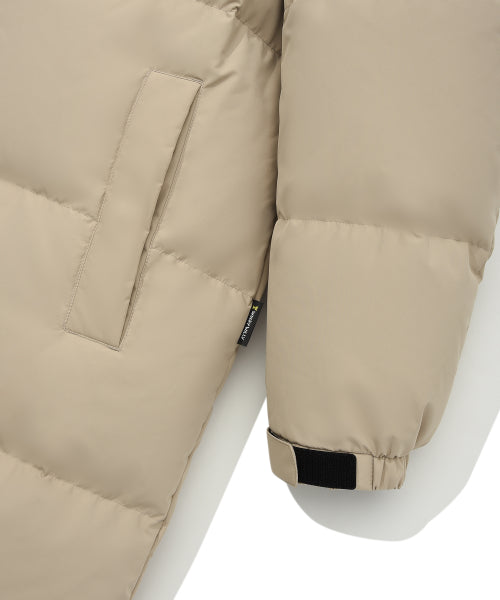 Logo Wappen Hood Long Down Jumper Beige