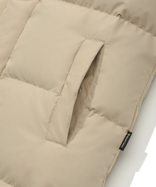 Logo Wappen Hood Long Down Jumper Beige
