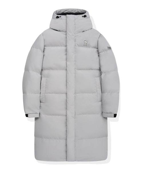 Logo Wappen Hood Long Down Jumper Light Gray