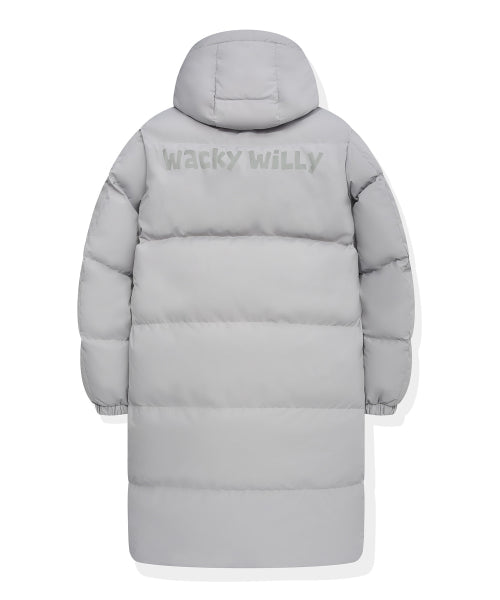 Logo Wappen Hood Long Down Jumper Light Gray