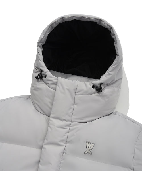 Logo Wappen Hood Long Down Jumper Light Gray