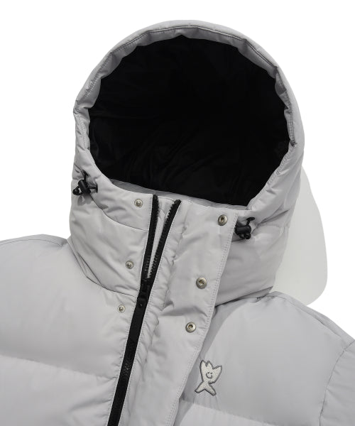 Logo Wappen Hood Long Down Jumper Light Gray