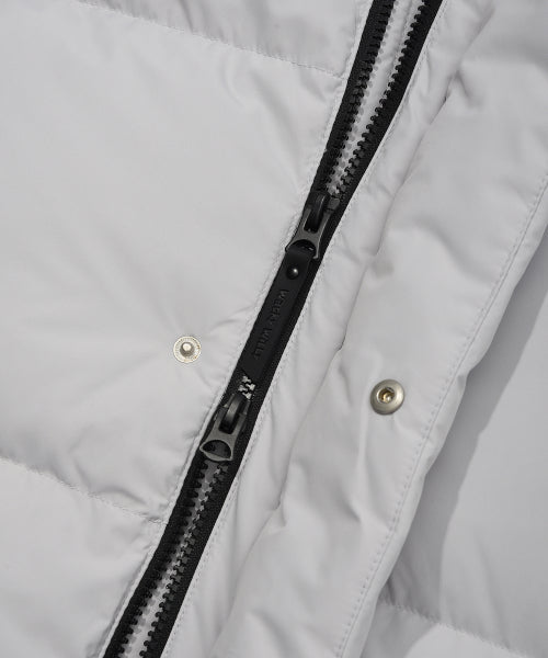 Logo Wappen Hood Long Down Jumper Light Gray