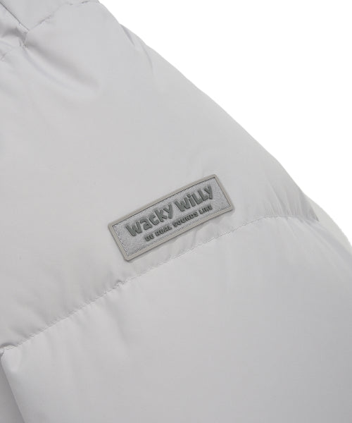 Logo Wappen Hood Long Down Jumper Light Gray