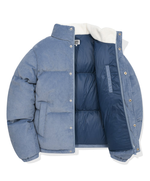 Corduroy Down Puffer Blue