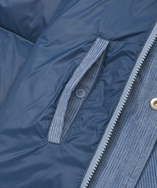 Corduroy Down Puffer Blue