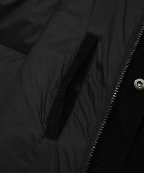 Corduroy Down Puffer Black