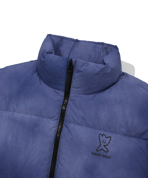 Washing Print Duck-Down Jumper Blue