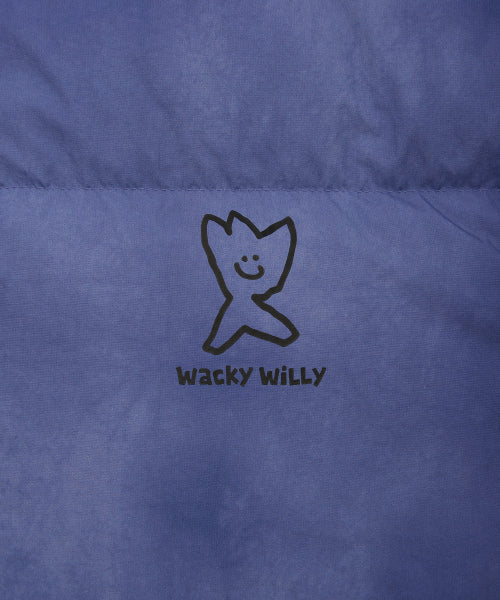 Washing Print Duck-Down Jumper Blue