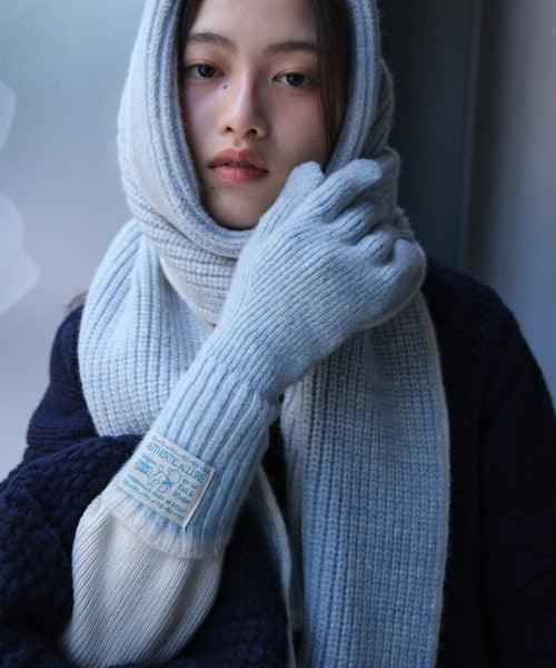 WOOLY TWOTONE LONG GLOVES - 2 colors