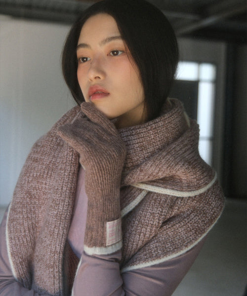 WOOLY TWOTONE LONG GLOVES - 2 colors