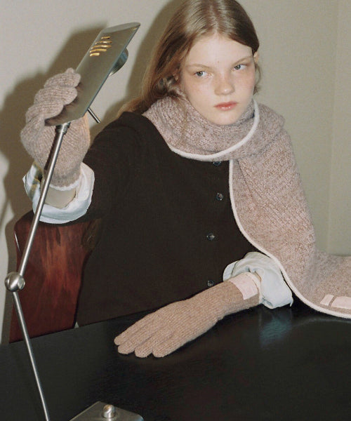WOOLY TWOTONE LONG GLOVES - 2 colors