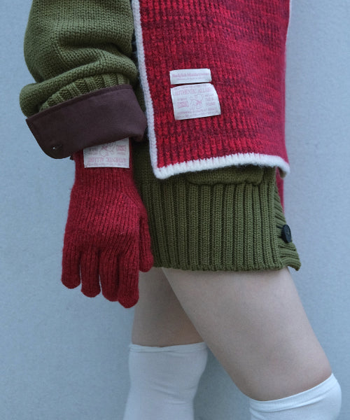 [HOLIDAY EDITION] WOOLY TWOTONE SHORT GLOVES - 2 colors