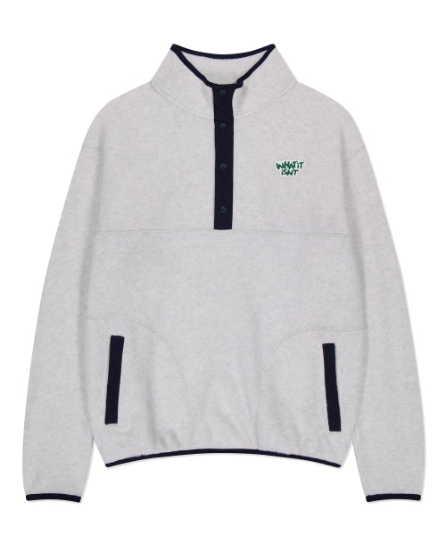 Logo Wafer fleece pullover sweatshirt light gray