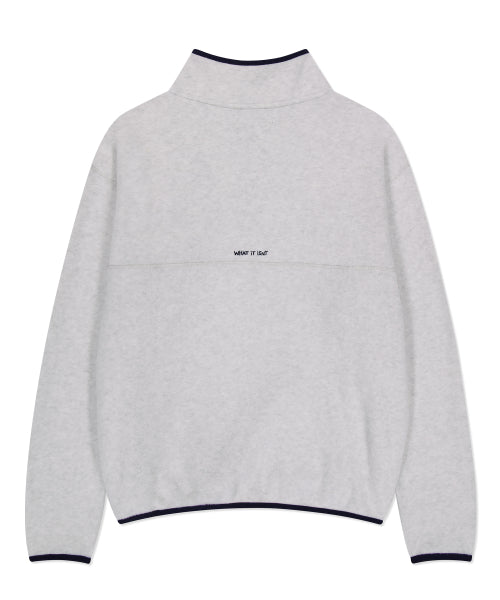 Logo Wafer fleece pullover sweatshirt light gray