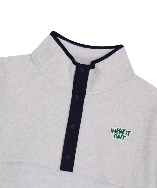Logo Wafer fleece pullover sweatshirt light gray