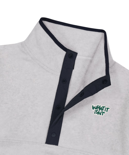 Logo Wafer fleece pullover sweatshirt light gray