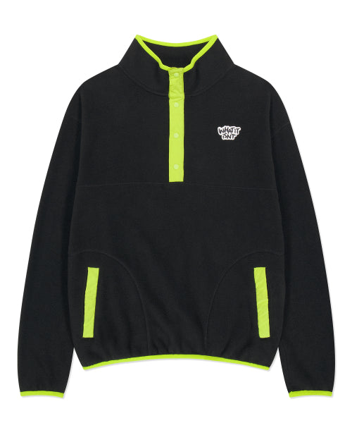 Logo Waist fleece pullover sweatshirt black